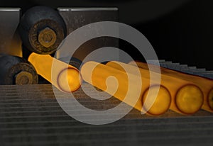 Hot rolling machine Industry steel background. 3d illustration