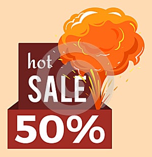 Hot Sale 50 Percent Banner Discount Announcement