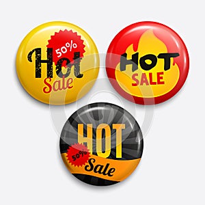 Hot sale badges. Product promotions. Vector.