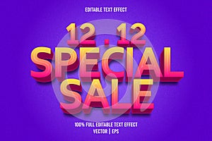 12.12 special sale editable text effect cartoon style