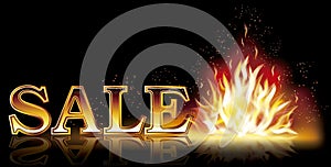 Hot sale flame banner, vector