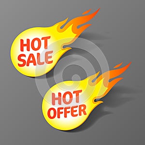 Hot sale and hot offer tags photo