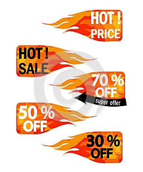 Hot sale icon set vector illustration isolated on white background