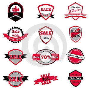 Hot sale and price labels vector set