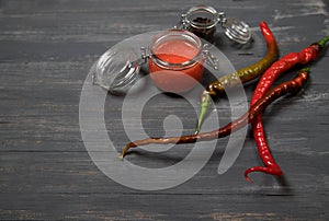 Hot sauce of red pepper harissa - a dish of the peoples of North AFRICA. photo