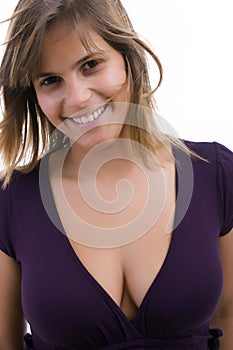 Hot schoolgirl posing isolated