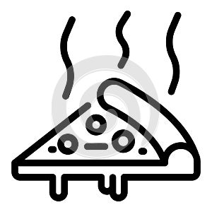 Hot slice pizza icon, outline style