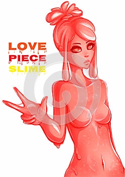 Hot slime girl. Orange girl.