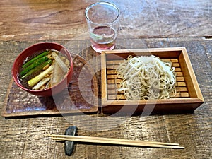 Hot soba. Japan natural food.