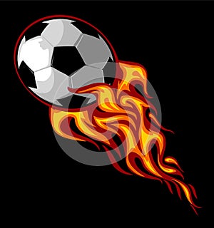 hot soccer ball in the sky