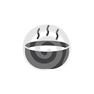 Hot soup bowl icon vector