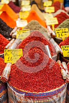 Hot spices on market