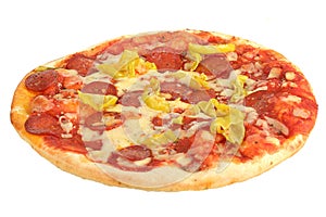 Hot Spicy Pepperoni and Pepper Pizza