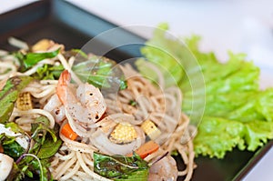 Hot and spicy spaghetti seafood