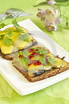 Hot sprats sandwich photo