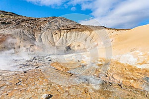 hot spring in Krysuvik area in Iceland