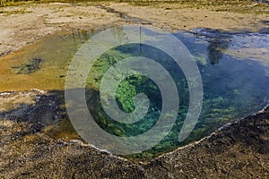 Hot Spring pool at the Lower Geyser Basin in Yellowstone National Park Wyoming USA