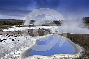 Hot Spring and Strokkur Geyser Iceland