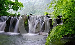 Hot spring waterfall spa