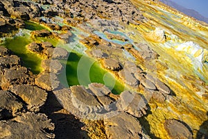 Hot springs in Dallol, Danakil Desert, Ethiopia