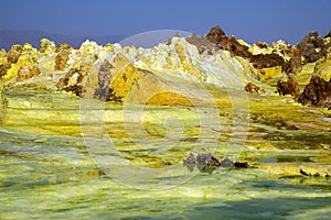 Hot springs in Dallol, Danakil Desert, Ethiopia