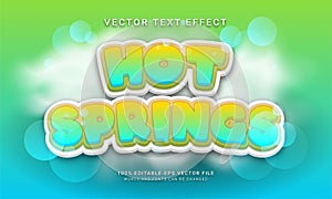 Hot springs editable text effect with winter season theme