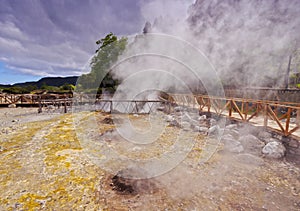Hot springs in Furnas on Sao Miguel Island