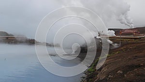 Hot springs, Geyser. Iceland. Geothermal area