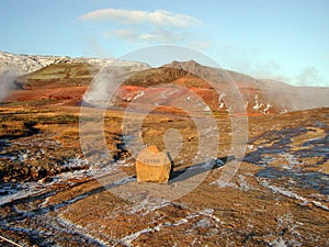 Hot springs in Geysir, Iceland