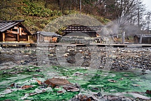 Hot springs in Japan coming out from the ground