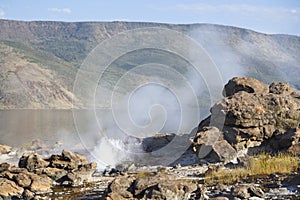 Hot springs at Lake Bogoria in Kenya.