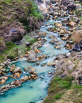 Hot springs - Mt.Rinjani volcano, Lombok,Indonesia