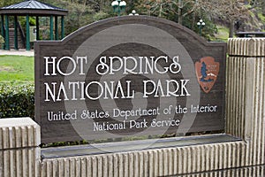 Hot Springs National Park Sign Arkansas