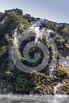 Hot springs at Waimangu geothermal park.