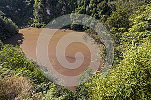 Hot springs at Waimangu geothermal park.