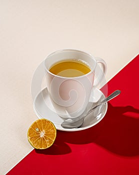 Hot squeezed oranges are usually consumed in the morning photo