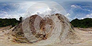 Volcanic and geothermal activity in the mountains. VR 360. photo