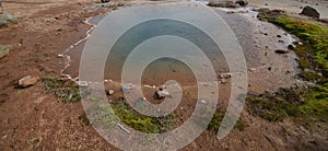 Hot steam geysir in Iceland located in Haukadalur