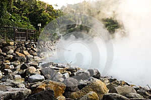 Hot steam at thermal valley