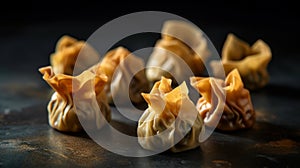 Hot and steamy Wontons to satisfy your cravings food photography. Generative AI