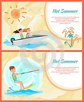 Hot Summer Abstract Card, Vector Illustration