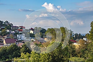 Hot summer in Pitsunda, Abkhazia. Fresh air. Tropical landscape