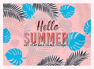 Hot Summer Sale banner and Design for social media poster, email, newsletter, ad, leaflet, placard, brochure, flyer, web sticker