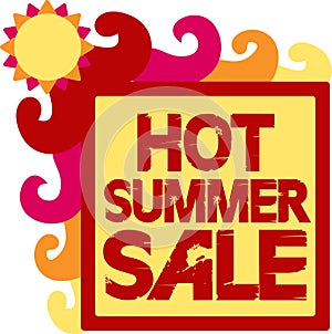 Hot summer sale promotions sticker logo