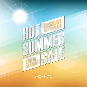 Hot Summer Sale special offer background for business, commerce and advertising.