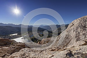 Hot Sun Over Sierra Nevada Mountains