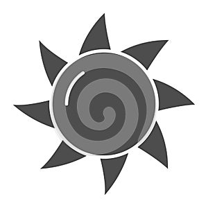 Hot sun solid icon. Summer vector illustration isolated on white. Sunshine glyph style design, designed for web and app