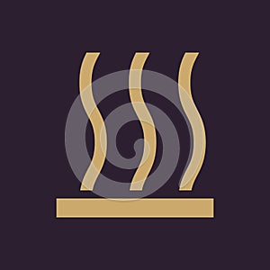 The hot surface icon. Hotly symbol. Flat