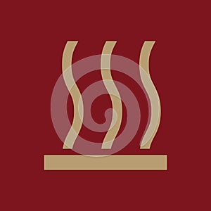 The hot surface icon. Hotly symbol. Flat