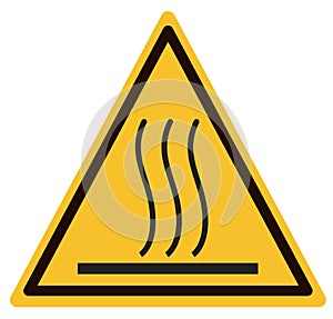 Hot surface warning sign. beware hot symbol. caution hot surface icon on white background. flat style